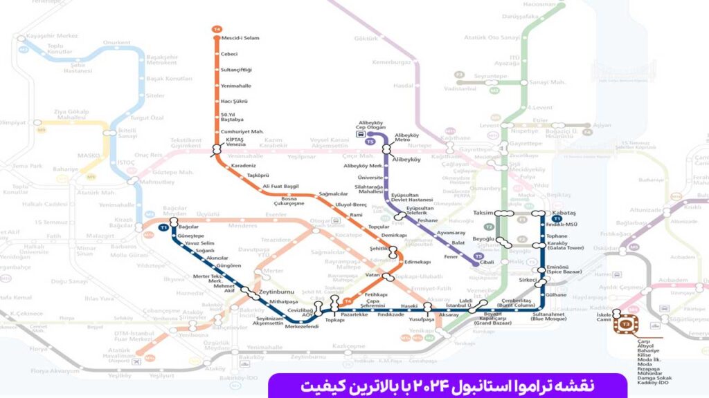 نقشه تراموا استانبول 2024