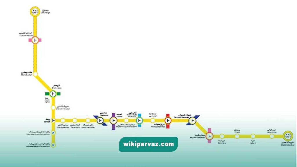 ایستگاه های خط 4 مترو تهران 1403